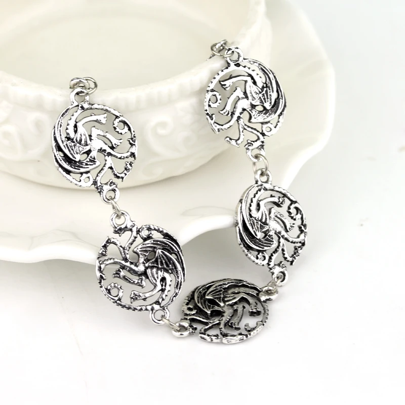 dongsheng Movie Inspired Bracelet House Symbol Hollow Dragon Charm Women\'s Bracelet -25