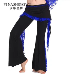 Tribal Belly Dance Training Trousers for Women Belly Dancing Lace Costume Pant 9 Colors