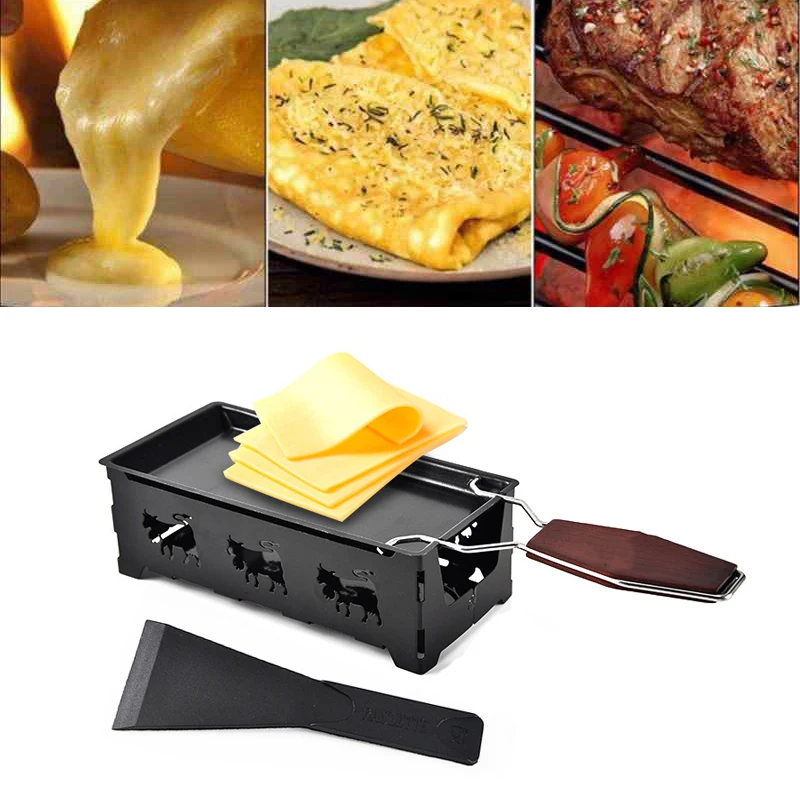 Grill ser Raclette zestaw non-stick Griller Mini BBQ deska serowa pieczony ser piekarnik żelaza szwajcarski ser Melter taca na garnek