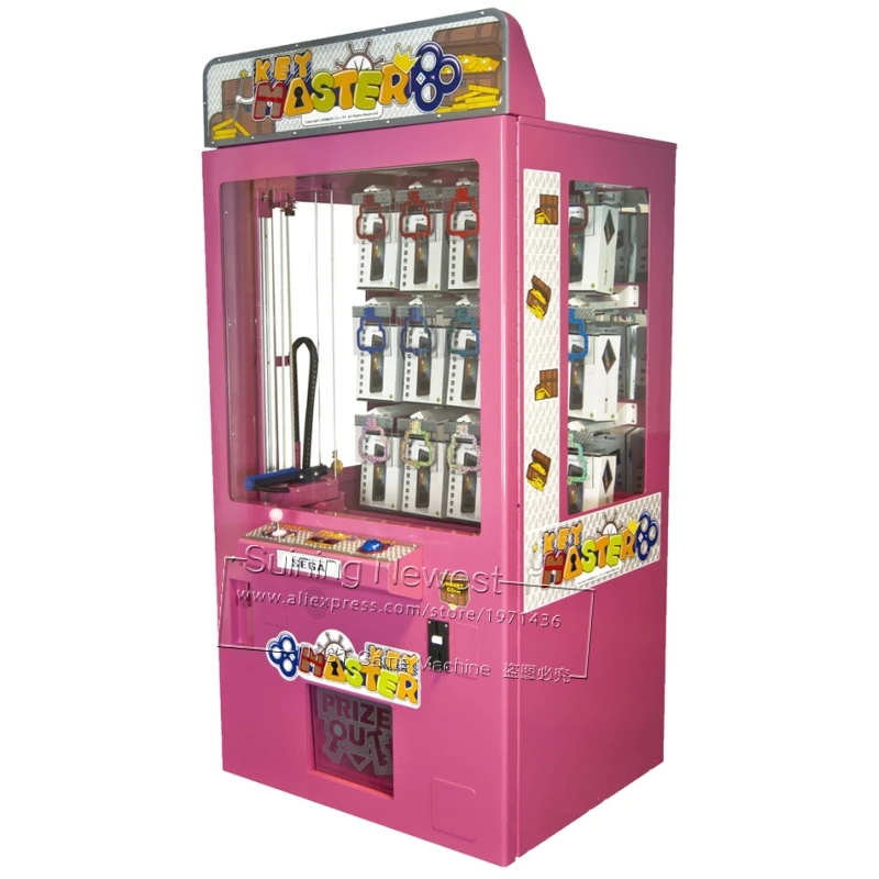 Pink Key Master Gift Prize Vending Machine Amusement Games Coin Operated Toy Claw Cranes Machine For Sale