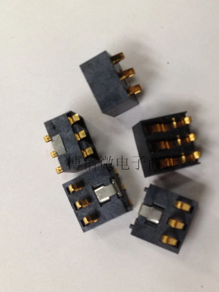 10Pcs/Lot 7.0 Battery Holder 3Pin Gold-Plated Battery Holder With Positioning Column Height 7Mm