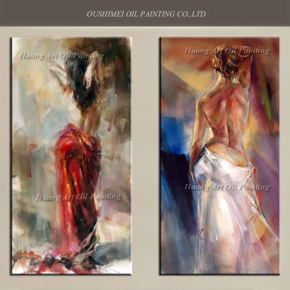 

Pure Handmade Flamenco Dancers Modern Sexy Boo Nude Back Character Wall Painting Impression Oil Painting On Canvas Home Decor