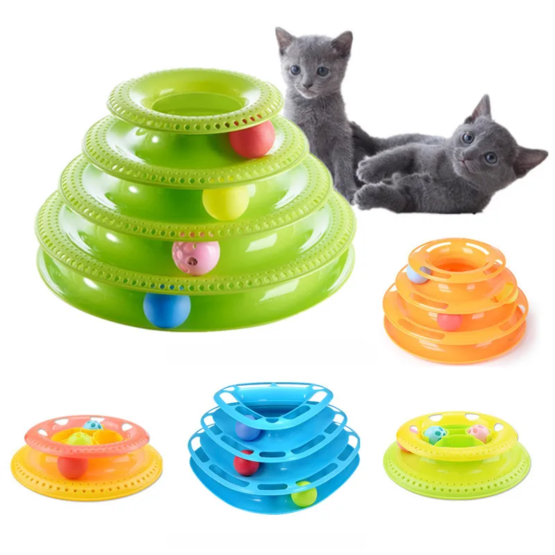 Creative Pet Cat Toys Track Ball Turntable Interactive Cat Toy Playing Crazy Ball Disk Intelligence Tranning Toy Cat Supplies