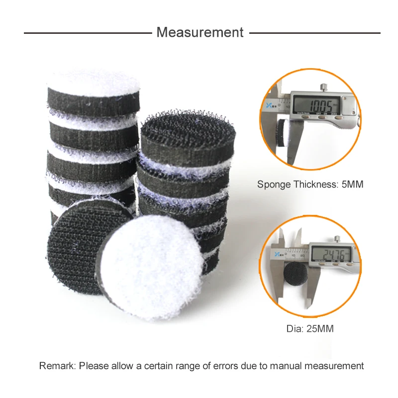 Tampone di interfaccia in spugna da 1 pollice 25MM tampone di lucidatura accessori per utensili elettrici gancio e anello per platorello per levigatrice (confezione da 25)