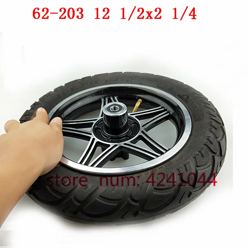 12 1/2 X 2 1/4  62-203 wheels 12.5 inch tire + alloy rims fits Many Gas Electric Scooters and e-Bike ,Folding electric bicycle