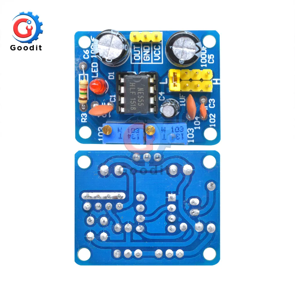 NE555 Pulse Frequency Duty Cycle Square Wave Rectangular Wave Signal Generator Adjustable 555 Board NE555P Module