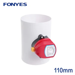 110mm plastic motorized damper valve HVAC electric air valve duct solenoid check valve for 4 inch ventilation 220V 12V 24V