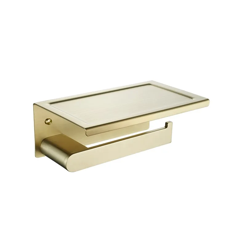 

Luxury gold brushed toilet paper holder bathroom accessories top quality stainless steel,free shipping