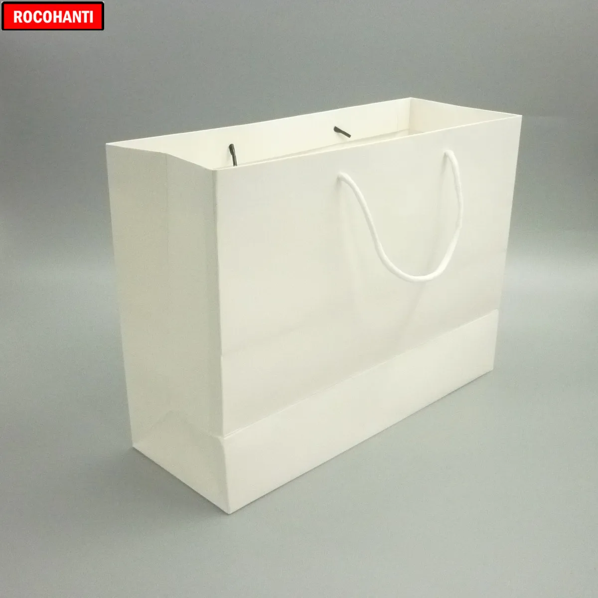 Custom Logo Printed Thick Cardboard White Paper Bags Shopping Gift Packaging Bag for Clothing Jewelry Small Large Bolsas Papel