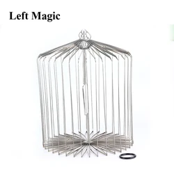 Silver Steel Appearing Bird Cage - Medium Size (Dove Appearing Cage) Magic Tricks Illusions Gimmick Prop Accessories