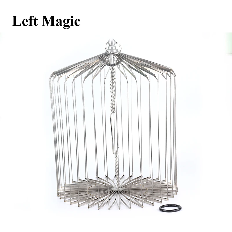 Silver Steel Appearing Bird Cage - Large Size (Dove Appearing Cage) Stage Magic Tricks Novelties Gimmick Illusions Props Comedy