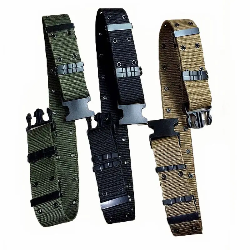 

Tactical Belt Nylon Military Equipment Airsoft Army Men Women Training Waist Belt with Double Row Hole Hunting Accessories