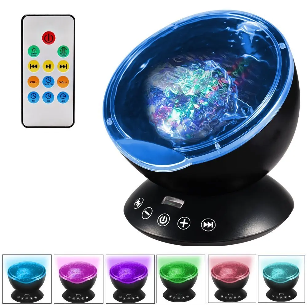 Remote Control Ocean Wave Projector Night Light aurora Starry Sky projector Lamp Built-in Mini Music Child night light projector