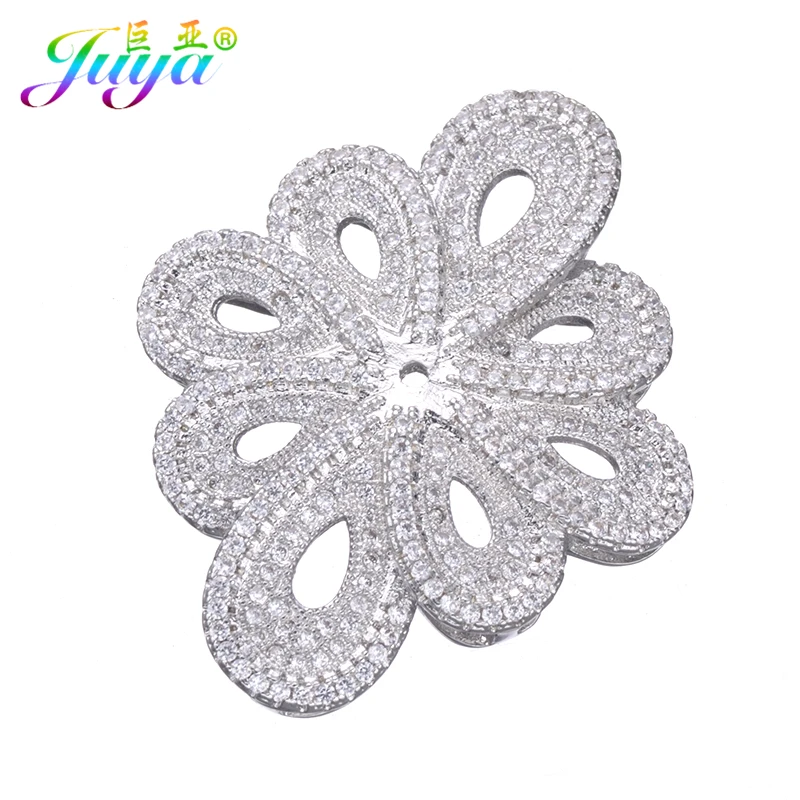 Micro Pave Zircon Flower Connect Pendants Jewelry Accessories For Women Natural Stones Pearls Necklace Jewelry Making