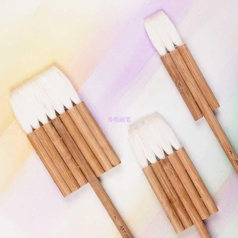 Artsecret 2690 3/Set Goat Hair Carbonated Bamboo Handle Watercolor Artist Art Supplies Paint Brush