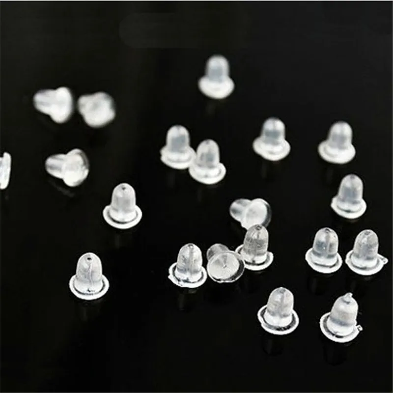 600pcs/lot Bullet Shaped Rubber Earring Back Stoppers Findings Ear Post Nut 3.5x3.5mm Earring Cups for DIY Jewelry Findings F27