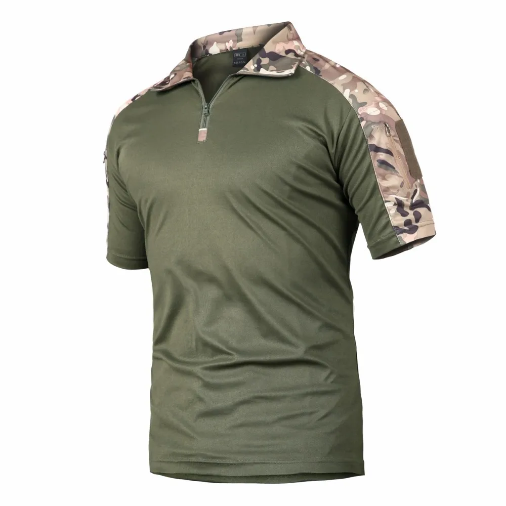 Camicia tattica a maniche corte uomo donna Camouflage caccia e pesca maschile Sport top abbigliamento da campeggio all\'aperto asciugatura rapida