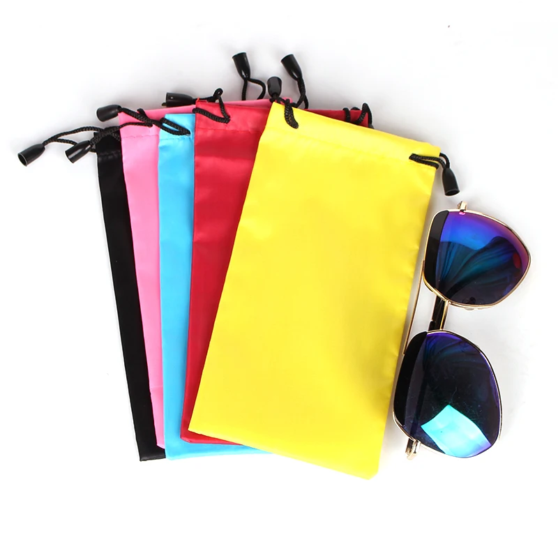 5 Color New high quality Drawstring Sunglass Bag sunglasses Eyeglasses pouch Fabric Smooth Surface Soft Glasses Bag