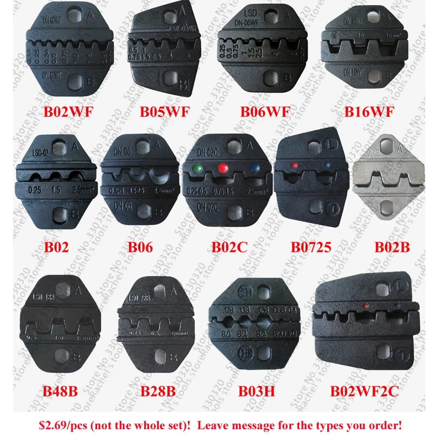 Mini replaceable Crimping die sets jaw,Crimping dies for press various teminal and connectors crimping tool pliers and DN-K02C