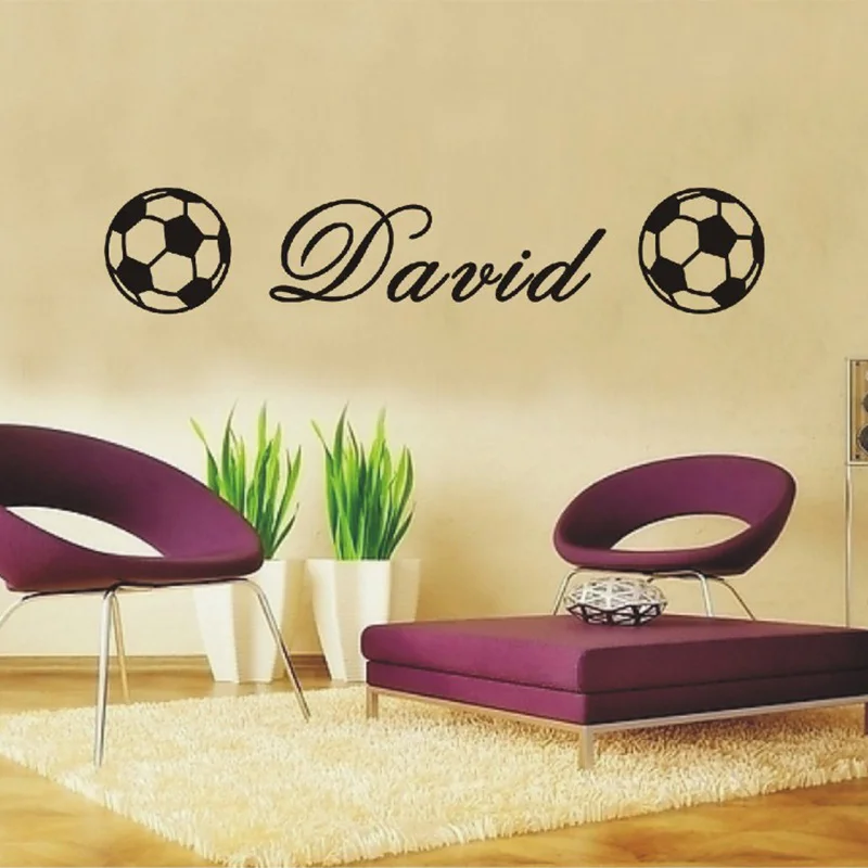 

PERSONALIZED FOOTBALL Wall Sticker Sports Boys Name Bedroom Footballer Art Vinyl Wall Sticker For Kids Rooms Decoration
