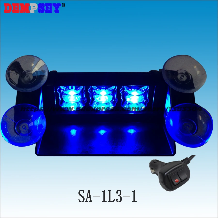 SA-1L3-1 Blue LED Inner Strobe Visor Light/12-24V LED Flash Warning Window Light/Universal Traffic Signal Light deck dash light