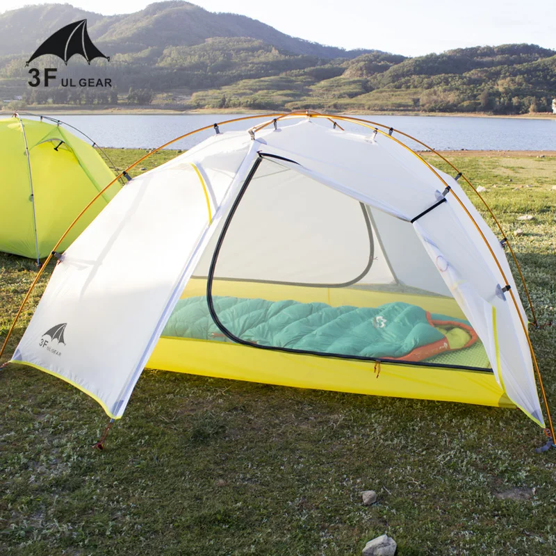 Imagem -04 - Tenda de Acampamento a Prova Dágua 3f ul Gear 15d Tecido de Nylon Dupla Camada Temporada para Duas Pessoas Caminhadas Ultraleve