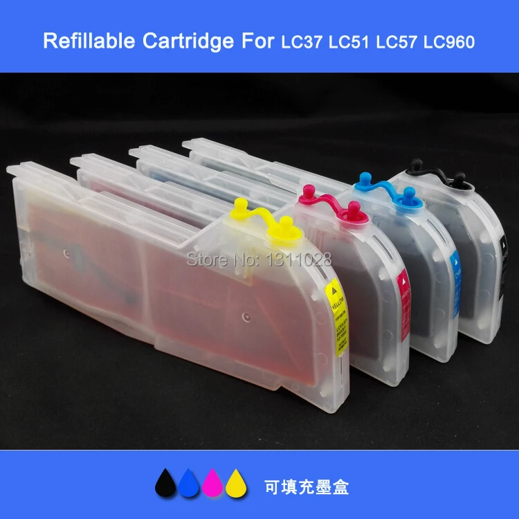 INK WAY Large Size ,full ink cartridge for LC10 LC37 LC51 LC57 LC960 LC970 LC1000 for DCP-130C 330C 540CN 50CW  MFC-240CN