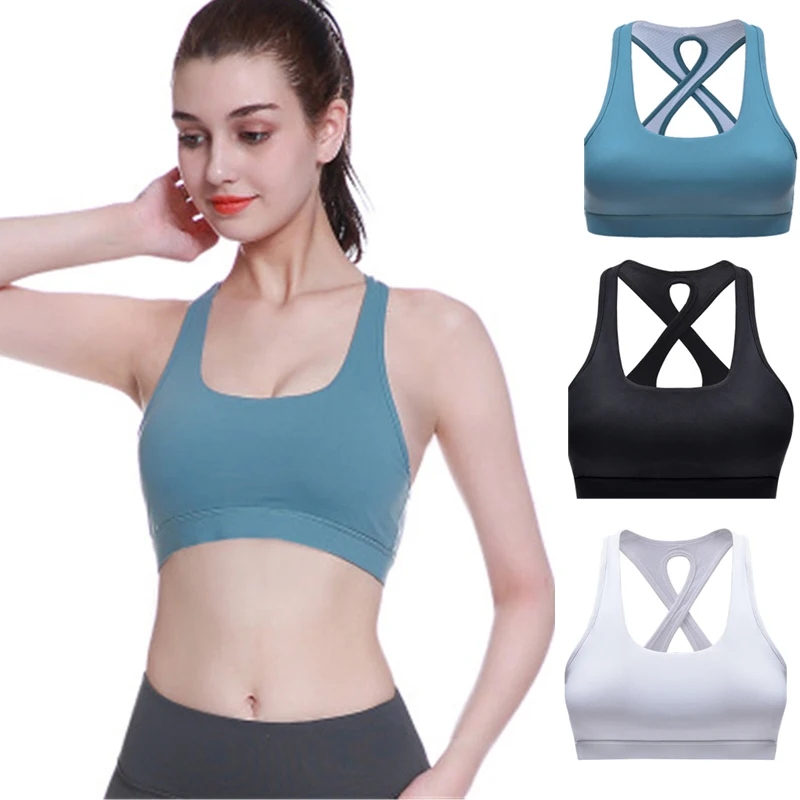 Women Professional Absorb Sweat Top Athletic Running Push Up Sports Bra Gym Fitness Women Seamless Padded Vest Tank S M L XL