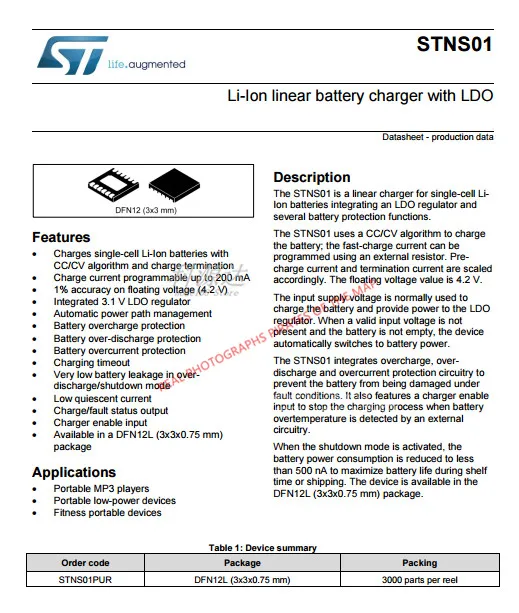 3 ชิ้น/ล็อต STNS01 STNS01PUR DFN-12 NS01 ในสต็อก