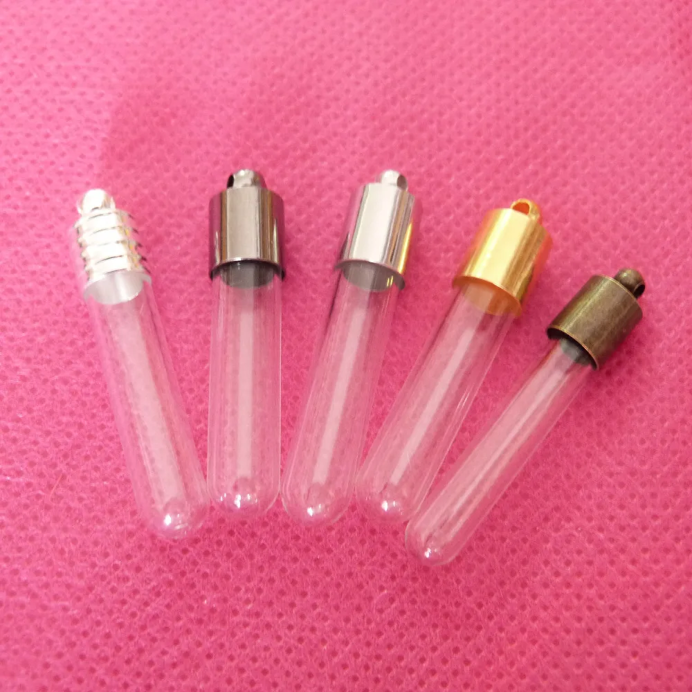 7colors option  100pcs/lot---6X30mm rice vial glass wishing bottle & rubber & meteal cap---