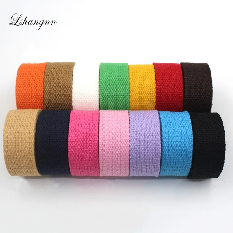 Lshangnn 25mm 45 yards/reel Canvas Ribbon Belt bag Webbing/Lable Ribbon/Bias Binding Tape Diy Craft Projects 40 Colors