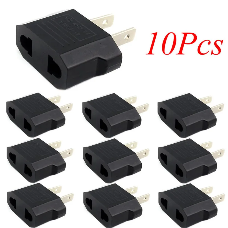 10pcs High Quality European Euro EU to US USA Plug Travel Charger Adapter Outlet Converter Wholesale Hot Sale Adapter