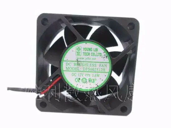 

Young Lin DFS602512H DC 12V 1.60W 60x60x25mm 2-Wire Server Square Fan