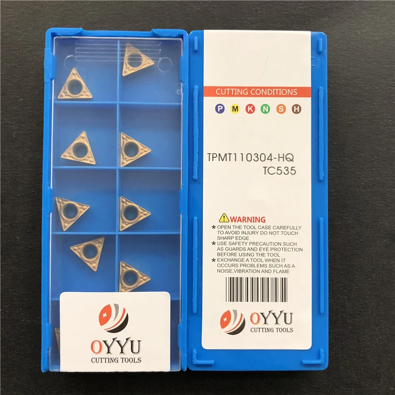 OYYU TPMT 110304 TPMT110304-HQ TC535 Lathe Tools Processing Steel and Cast Iron Carbide Inserts Turning Tool CNC Cutter