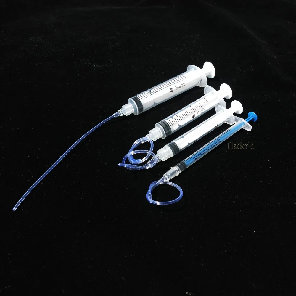 4-piece babyBirds Soft Tube Feeding Crop handFeeding Syringe 2mm x 12.8cm, 1ml~10ml optional