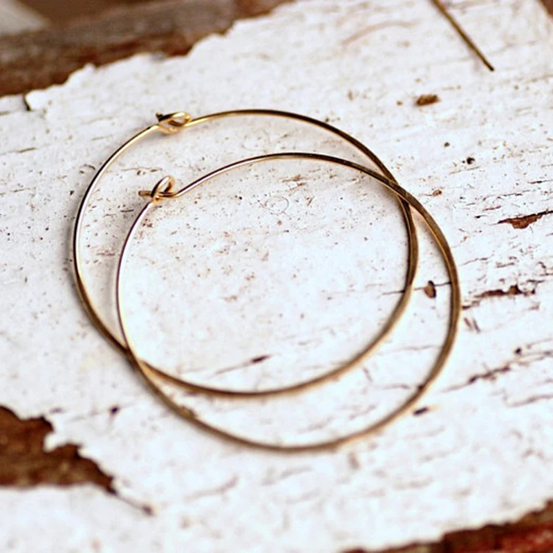 Gold Filled Hoop Earrings 925 Silver Jewelry Handmade Brincos Charm Hammered Pendientes Earrings For Women Boho Oorbellen