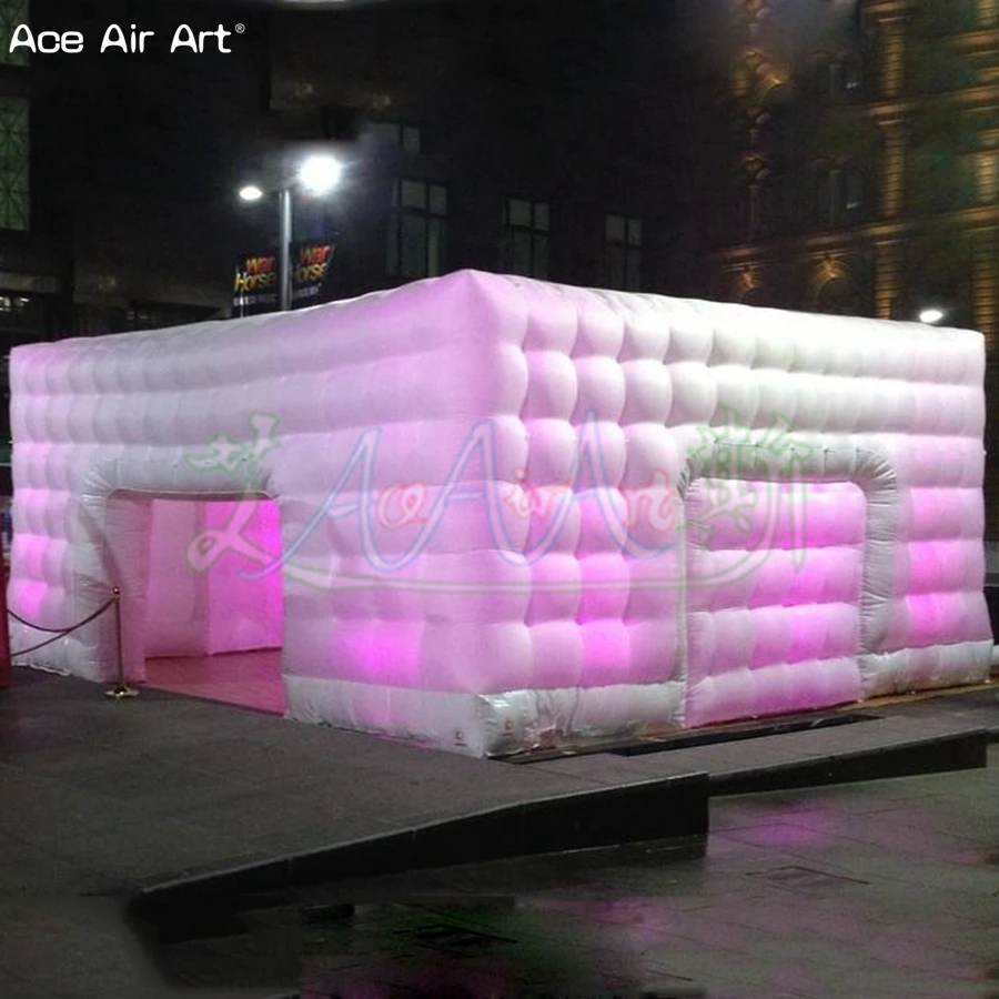 Pop Up 7x7m Led Spot Lighting Cube Marquee Inflatable Honeycomb Shaped Wall Commercial Show Cube Tent,Wedding House No Lights