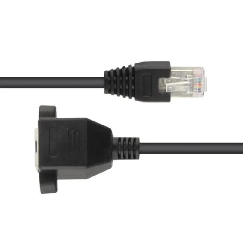 RJ45 Short Cable Male To Female Screw Panel Mount Ethernet LAN Network Extension 15cm Cable Rj45 Female To Male Cable 30cm/60cm