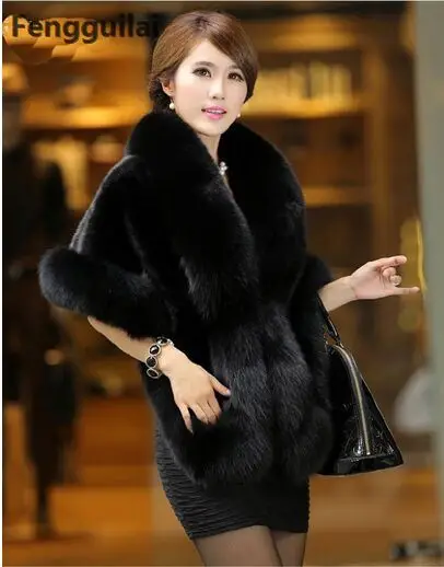 Winter Leather Grass Fox Fur Mink Rabbit Fur Poncho Cape Bridal Wedding Dress Shawl Cape Women Vest Fur Coat