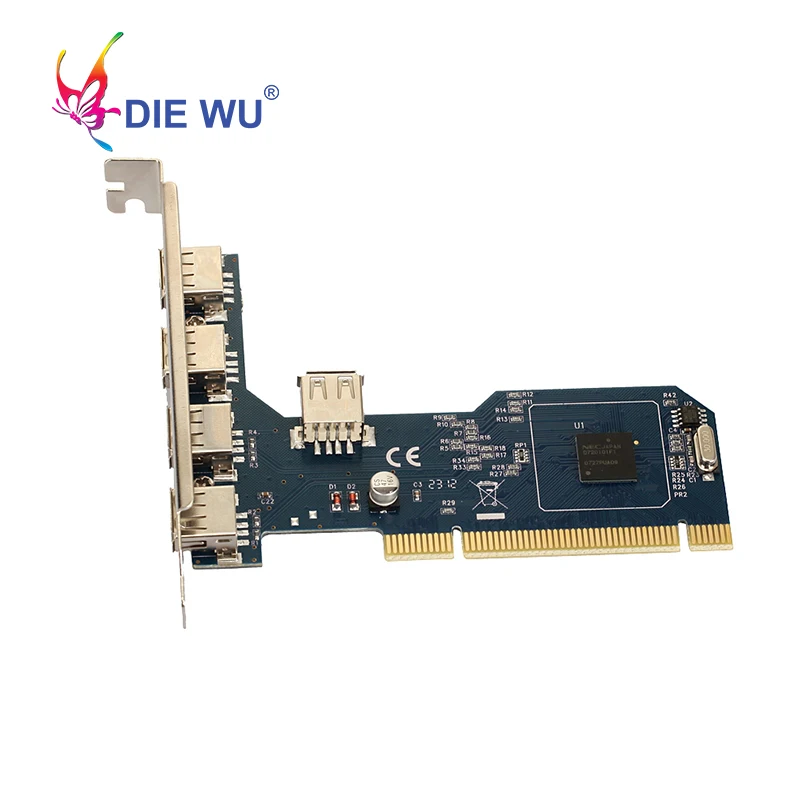 DIEWU 5 port usb2.0 Add on card PCI to USB Expansion card for NEC for Vista Win ME XP 2000 98 Server 2008