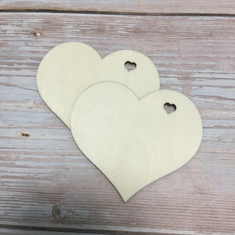 

30 carved wood heart unfinished wooden heart cut outs wedding favors