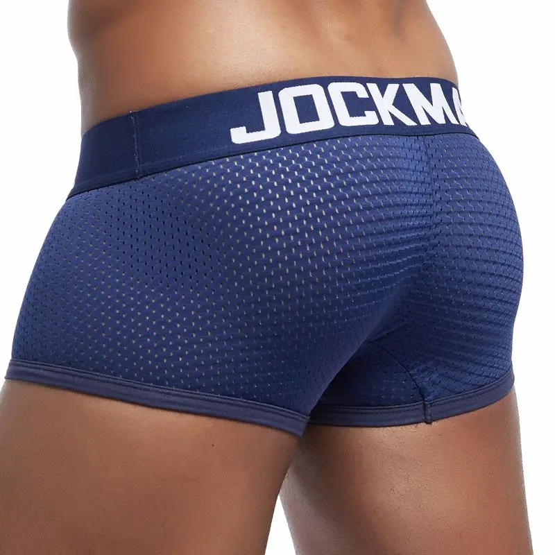 JOCKMAIL New Sexy Men Underwear Boxer Breathable Mesh boxershorts men Male Underpants cueca Gay penis pouch Panties Mens Trunks