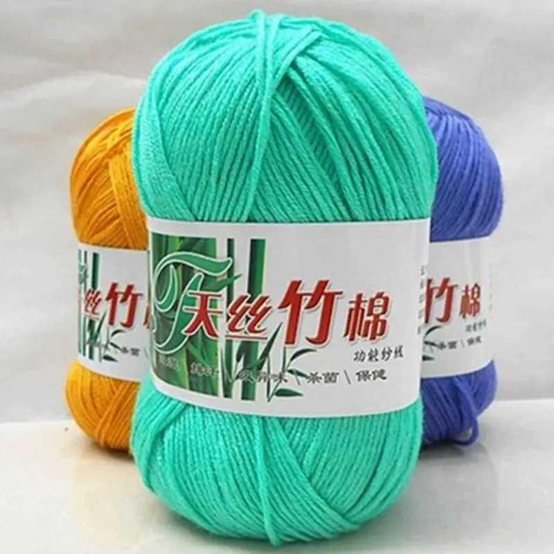 

250g/Lot 5 Ball High Quality crochet Baby Wool Yarns Milk Soft Smooth Natural Bamboo Cotton Hand Knitting Yarn China