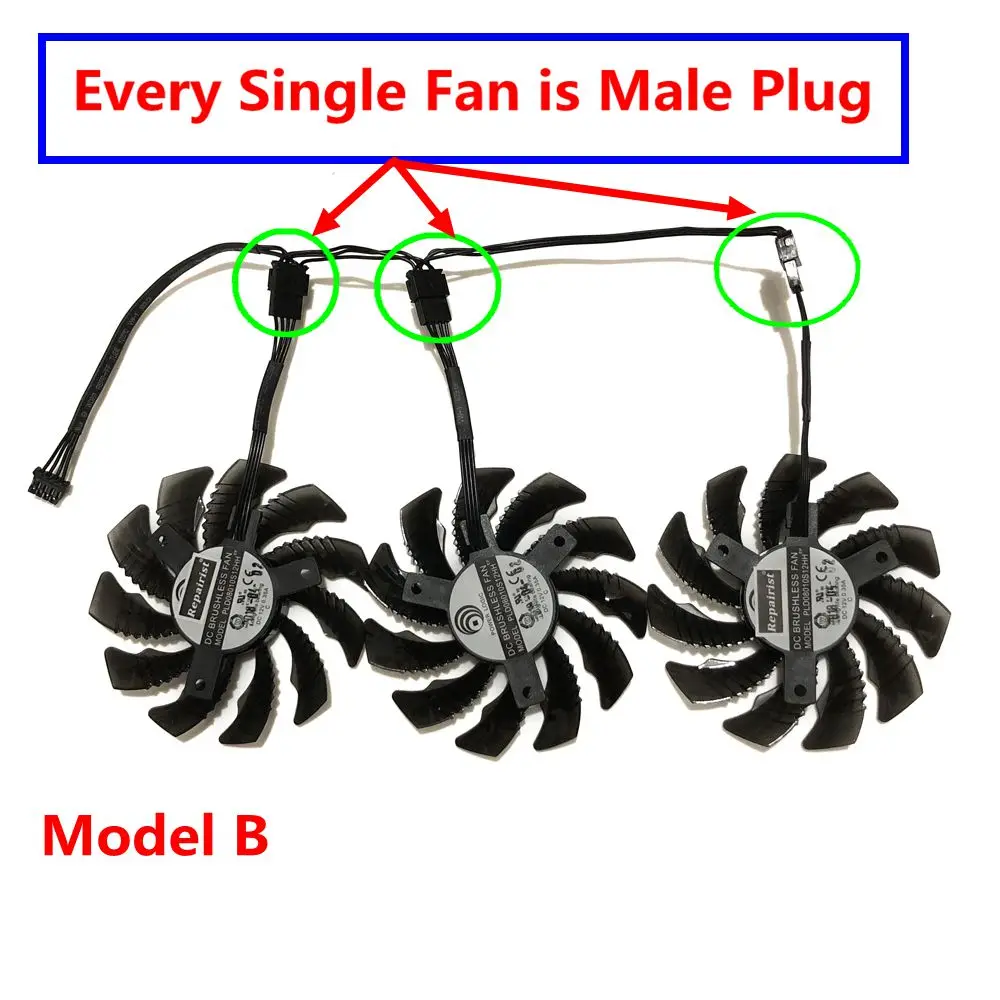 3Pcs/Set PLD08010S12HH,T128010SU,VGA Fan,For GIGABYTE GTX1080 WINDFORCE OC 8G,GTX 1080 ti Gaming,1060 G1 ROCK,Video GPU Card