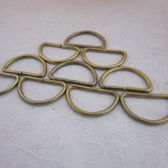 D Rings 3/4 inch (20mm) D-Rings in Antique Brass Bag and Strap Hardware