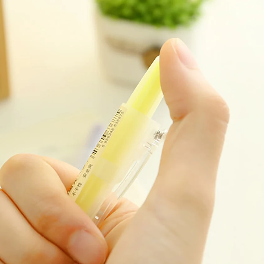 Marker Pen Student Stationery Transparent Press-type Highlighter Office Supplies DIY Scrapbooking Diary Planner Fluorescent Pen