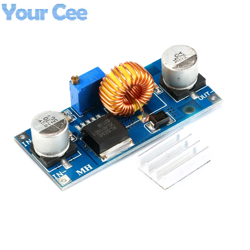 2PCS 5A XL4015 DC-DC Step Down Adjustable Power Supply Module Voltage Regulator Buck LED with Heatsink