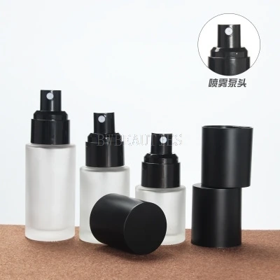 

Frosted Glass Empty Lotion Pump Bottle Cosmetic Spray Bottle 30/50g Glass Cream Container Jar Black Cap 20/30/40/60/80/100/120ml