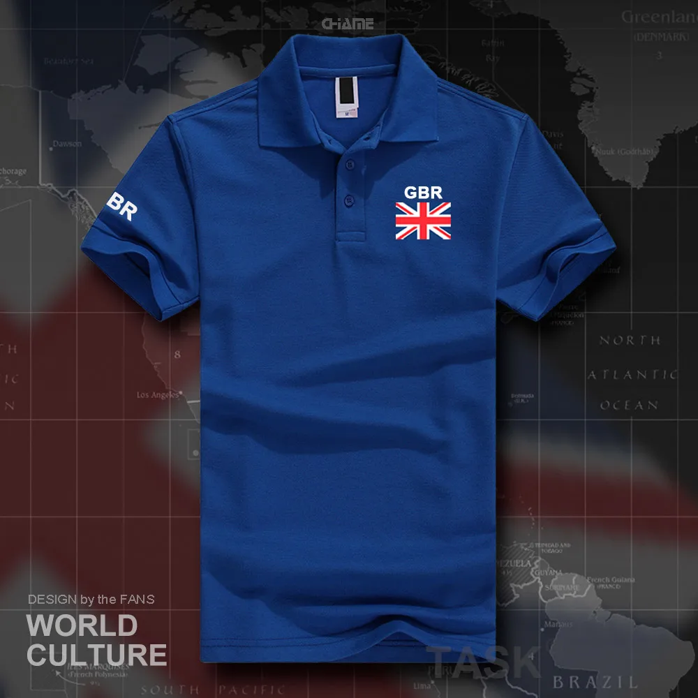 UK United Kingdom of Great Britain polo shirts men short sleeve white brands printed for country 2017 cotton nation team flag