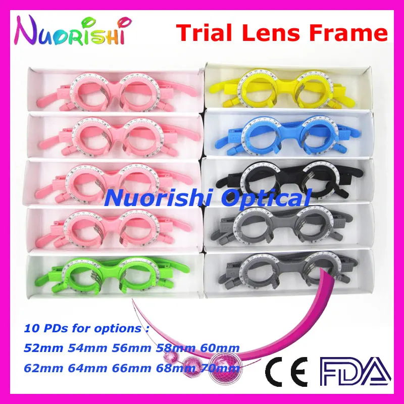 

XD15 5pcs a lot Economy Colorful Fixed PD Distance Optometry Ophthalmic Plastic Trial Lens Frame Lowest Shipping Costs